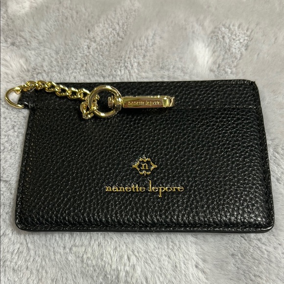 Nanette Lepore Black Card Holder with Gold Accent - Picture 3 of 4